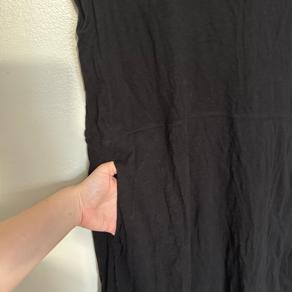 Women's Size L Pact Black T-Shirt V-Neck Dress Organic Cotton Pockets Natural - Picture 7 of 8
